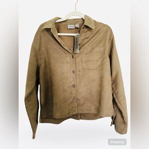 Chico's Brown Suede-Look Shirt